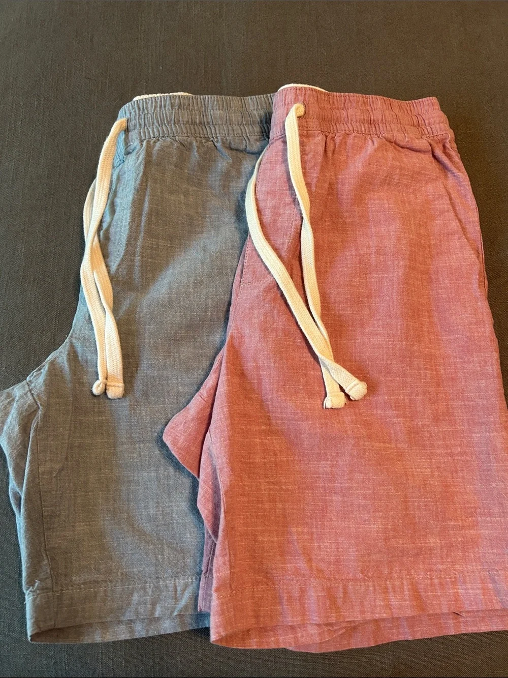 Banana Republic Men's Elastic waist Cotton Drawstring Shorts- 2 pairs